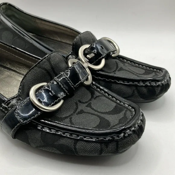 Coach Signature Loafers Sharin size 6B Jacquard Buckle Slip On Shoes EUC (E) - Picture 10 of 11